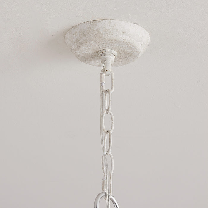 6-Light Modern Vintage White Ceiling Light With Adjustable Hanging Length