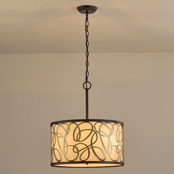 3-Light Classic Industrial Chandelier With Adjustable Hanging Length