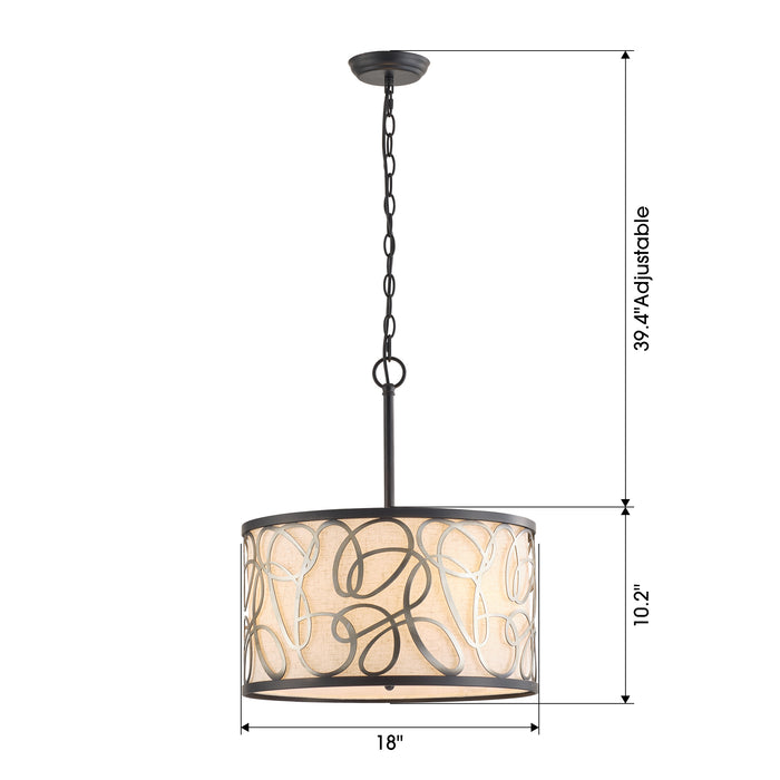 3-Light Classic Industrial Chandelier With Adjustable Hanging Length