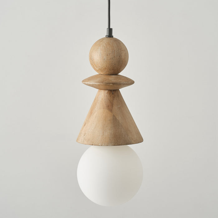 1-Light Modern Wooden Pendant Lighting