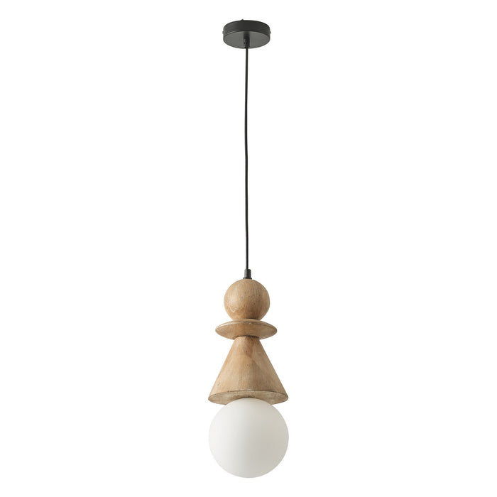 1-Light Modern Wooden Pendant Lighting