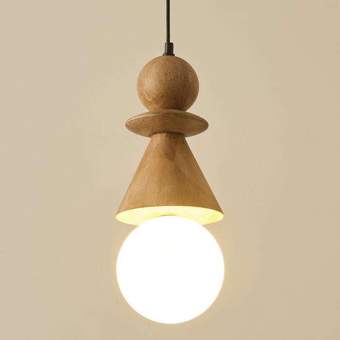 1-Light Modern Wooden Pendant Lighting