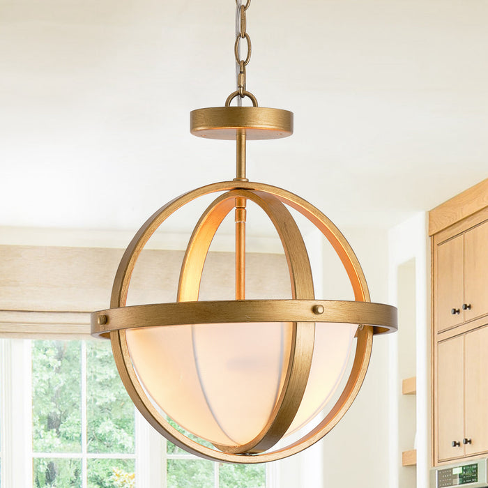 Modern Two Light Semi-Flush Convertible Pendant Lighting