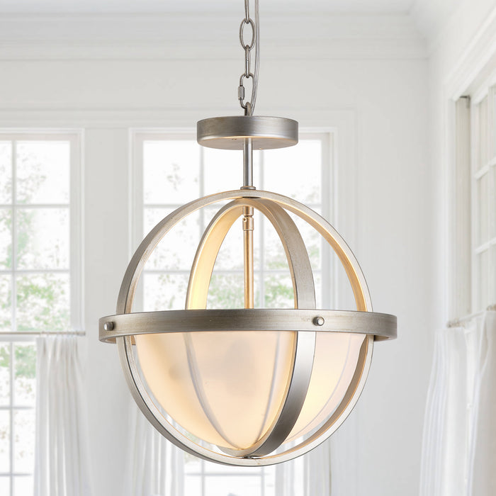 Modern Two Light Semi-Flush Convertible Pendant Lighting