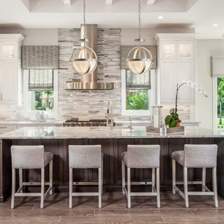 Hamptons Modern Two Light Semi-Flush Convertible Pendant Lighting