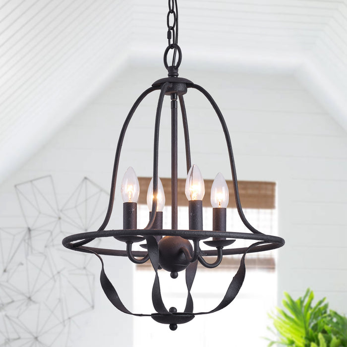 4-light Industrial Chandelier Pendant Lighting