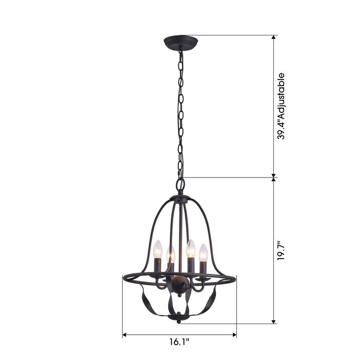 4-light Industrial Chandelier Pendant Lighting