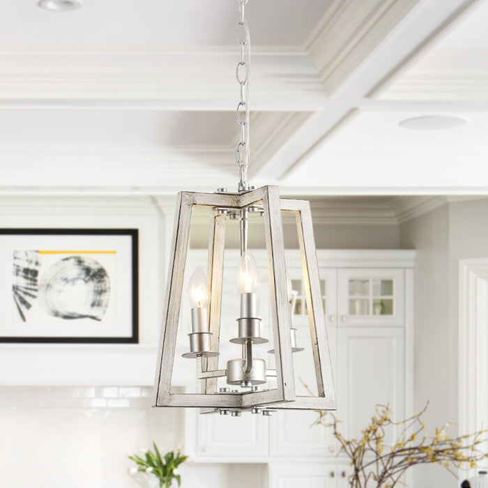 3-Light Kitchen Island Pendant Hanging Lantern, Farmhouse Hanging Lamp for Dining Room Foyer Entryway Hallway With Adjustable Hanging Length