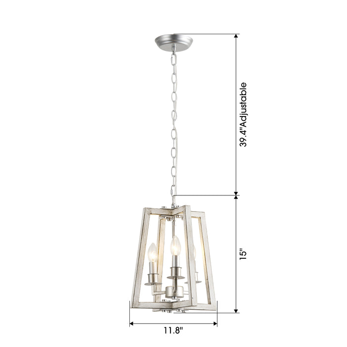 3-Light Kitchen Island Pendant Hanging Lantern, Farmhouse Hanging Lamp for Dining Room Foyer Entryway Hallway With Adjustable Hanging Length