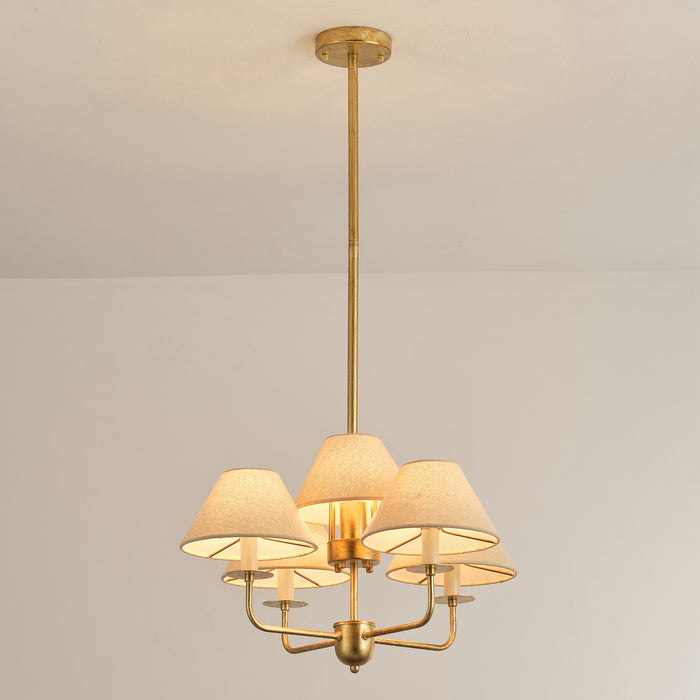 5-Light Modern Golden Pendant Lighting in Bedroom