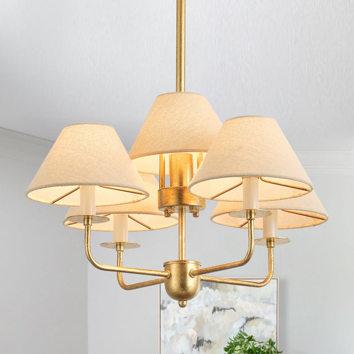 5-Light Modern Golden Pendant Lighting in Bedroom