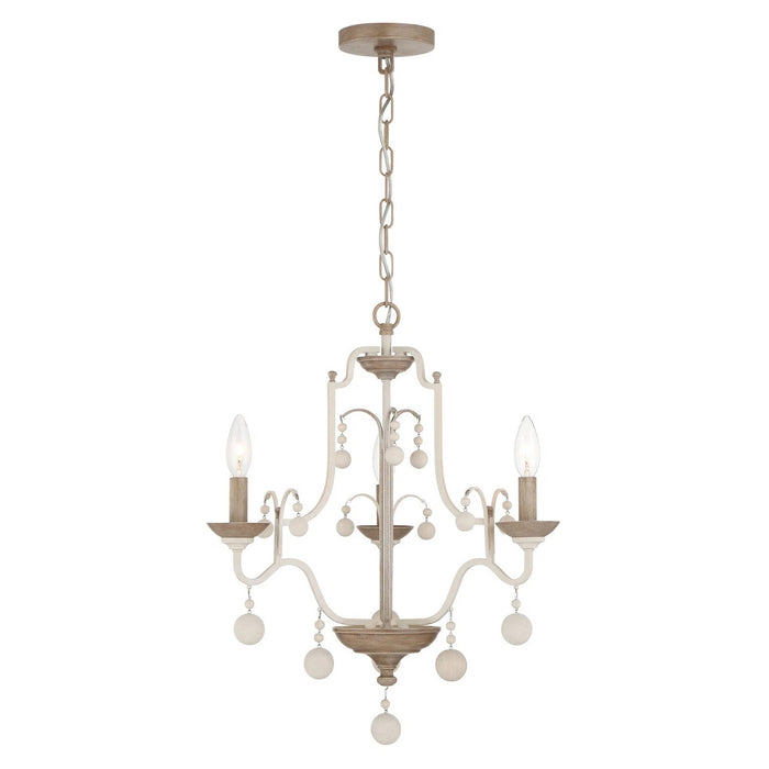 Vintage White Traditional Chandelier with Adjustable Hanging Length in Dining Room