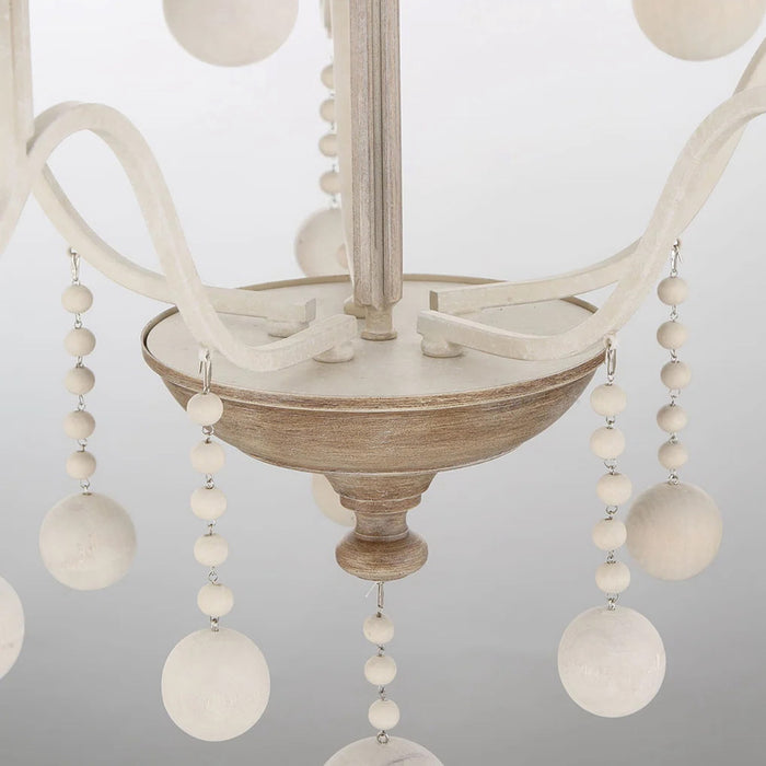 Vintage White Traditional Chandelier with Adjustable Hanging Length in Dining Room