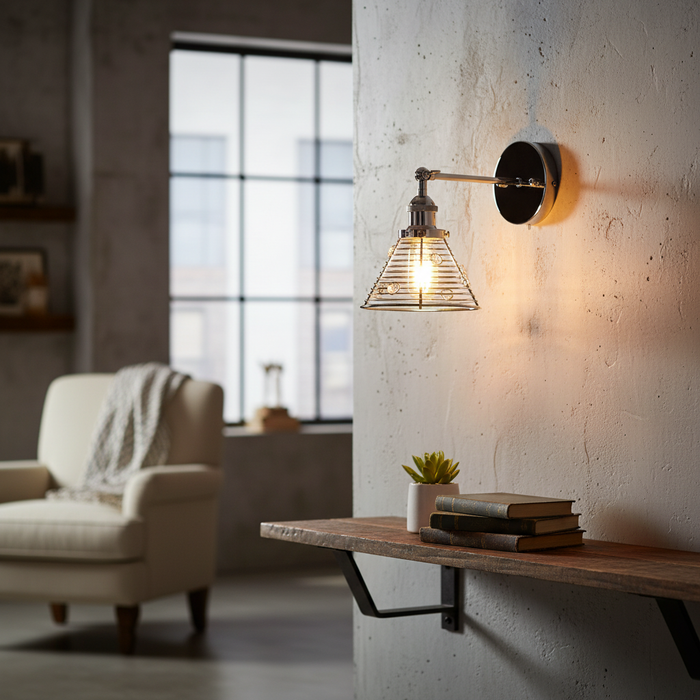 Modern Silver 1-Light Wall Sconce Light