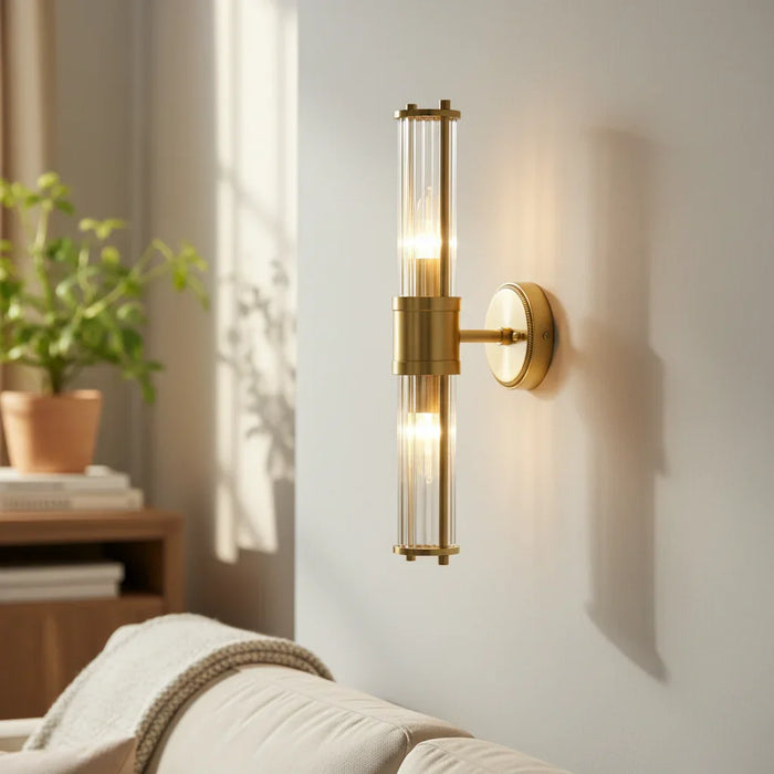 2-Light Modern Indoor Golden Wall Lighting