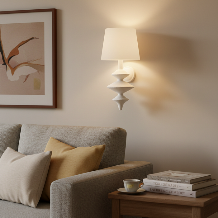 1-Light French Modern Simple White Wall Sconces Lighting