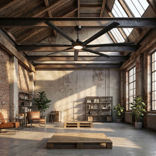 305 cm HVLS Modern Black Ceiling Fan with Light Industrial Large Fan for Warehouses Gyms Commercial Spaces