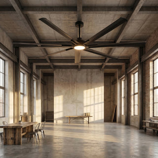 305 cm HVLS Modern Black Ceiling Fan with Light Industrial Large Fan for Warehouses Gyms Commercial Spaces