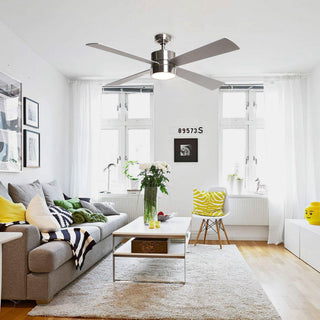 52" Bucholz Industrial Ceiling Fan with Dimmable LED Light