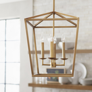4-Light Hamptons Modern Candela-Style Pendant Lighting with Adjustable Hanging Length