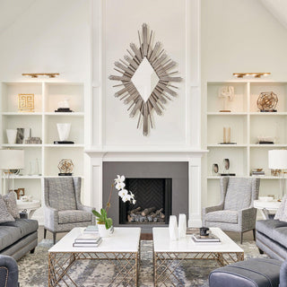 Traditioanl Wood Rhombus Mirror Wall Decor