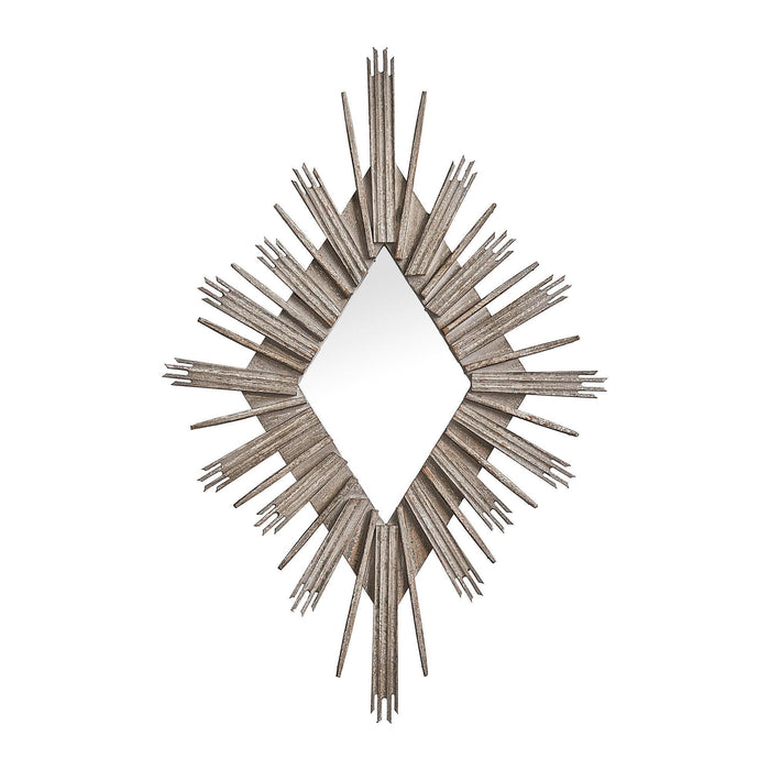 Traditioanl Wood Rhombus Mirror Wall Decor - ParrotUncle