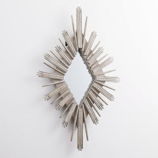 Traditioanl Wood Rhombus Mirror Wall Decor