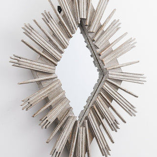 Traditioanl Wood Rhombus Mirror Wall Decor