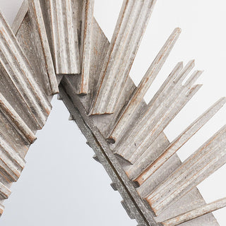 Traditioanl Wood Rhombus Mirror Wall Decor
