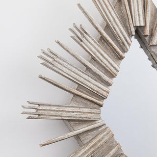 Traditioanl Wood Rhombus Mirror Wall Decor