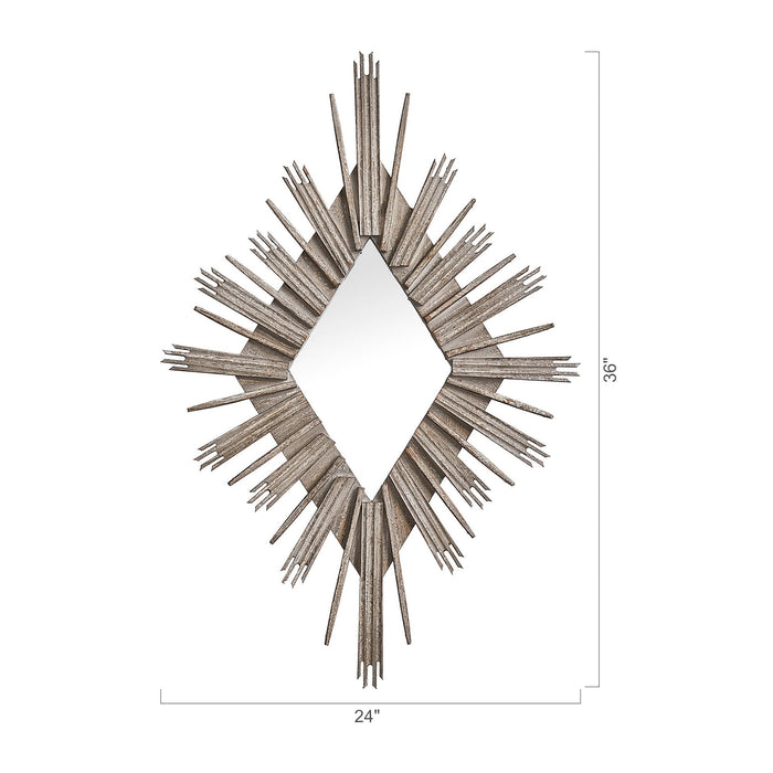 Traditioanl Wood Rhombus Mirror Wall Decor