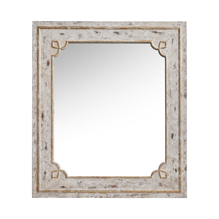 Traditional Rectangle Mirror Antiqued Casual Wall Decoration - ParrotUncle