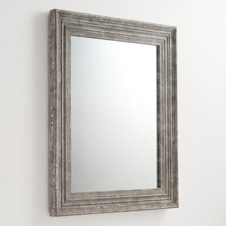 Traditional Rectangle Framed Gray Decorative Mirror