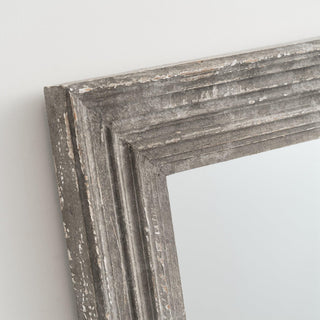 Traditional Rectangle Framed Gray Decorative Mirror