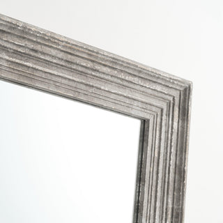 Traditional Rectangle Framed Gray Decorative Mirror