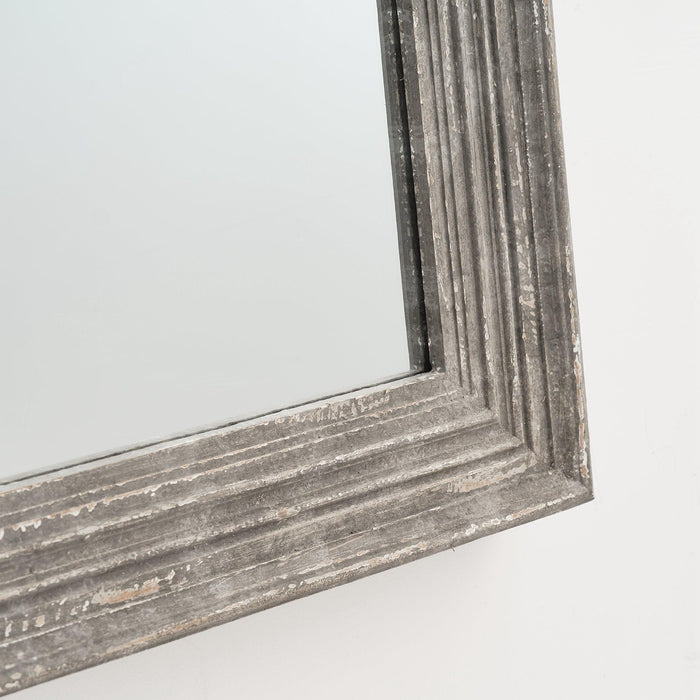 Traditional Rectangle Framed Gray Decorative Mirror - ParrotUncle