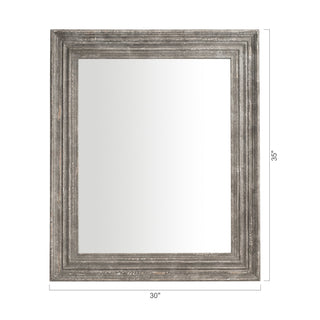 Traditional Rectangle Framed Gray Decorative Mirror