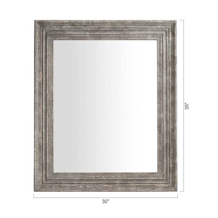 Traditional Rectangle Framed Gray Decorative Mirror