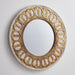 Traditional Round Wood Mirror Antiqued Classic Wall Decoration - ParrotUncle