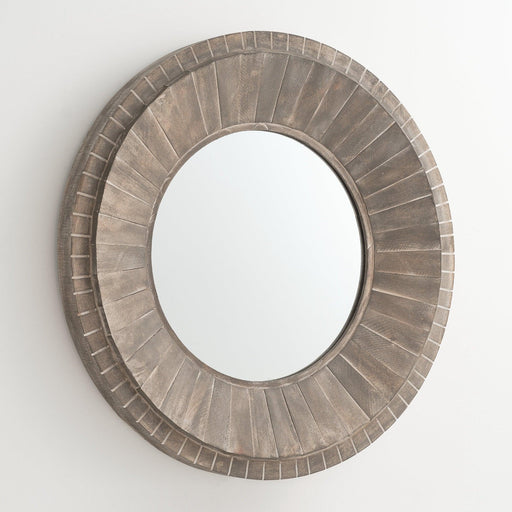 Traditional Round Decorative Wood Farmhouse Wall Mirror - ParrotUncle