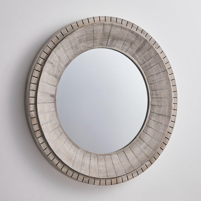 Traditional Grey Round Mirror Wall Decoration - ParrotUncle