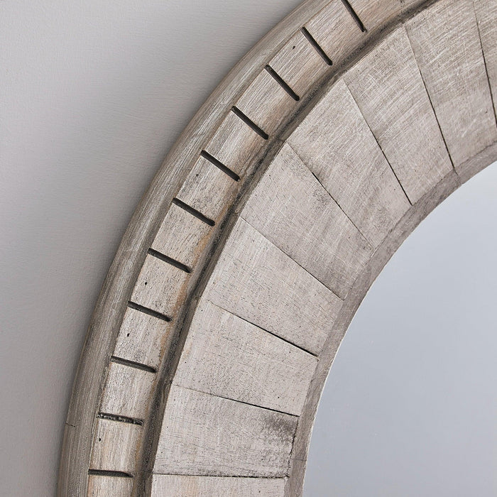 Traditional Grey Round Mirror Wall Decoration - ParrotUncle