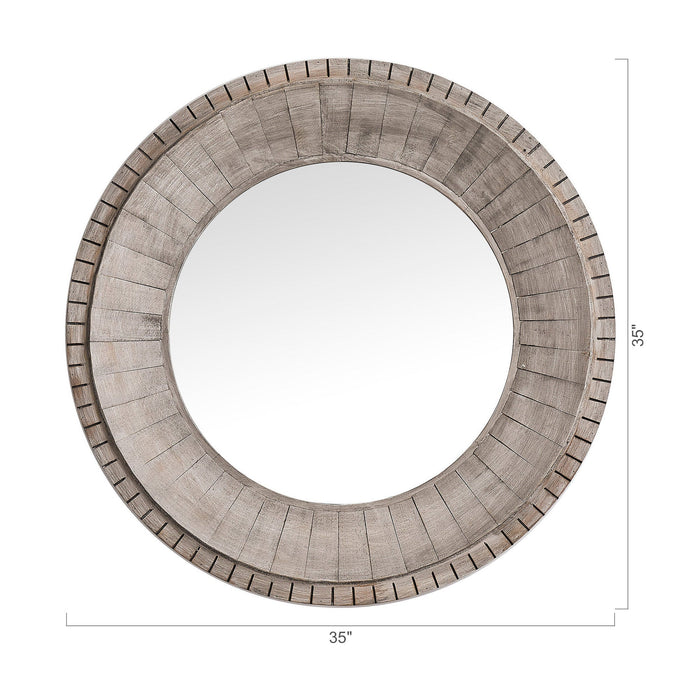 Traditional Grey Round Mirror Wall Decoration