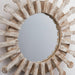 Traditional Round Wood Mirror Antiqued Casual Wall Decoration - ParrotUncle