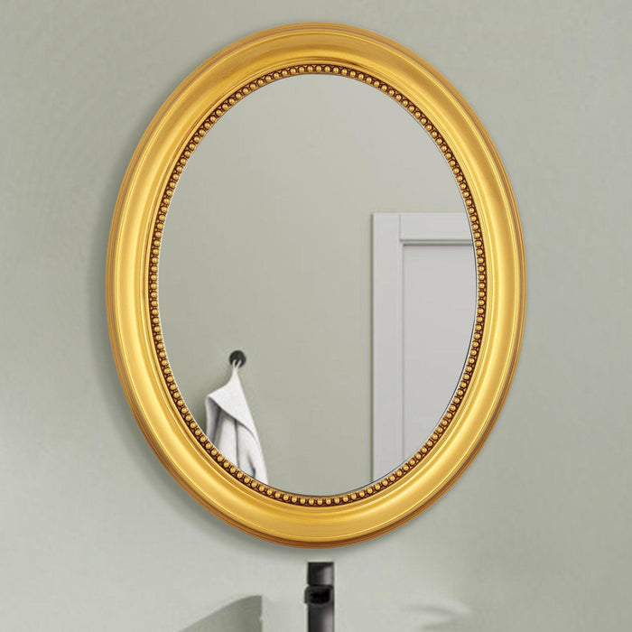 Golden Modern Oval Framed Wall Mirror - ParrotUncle