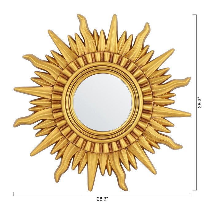 Modern Sunburst Golden Mirror Antiqued Casual Wall Decoration