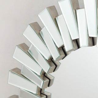 Modern Sunburst Framed Decorative Round Mirror