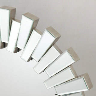 Modern Sunburst Framed Decorative Round Mirror