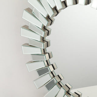 Modern Sunburst Framed Decorative Round Mirror
