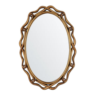 Oval Antique Golden Framed Wall Mirror